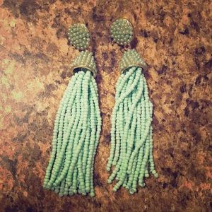 Mint Green Tassel Earrings